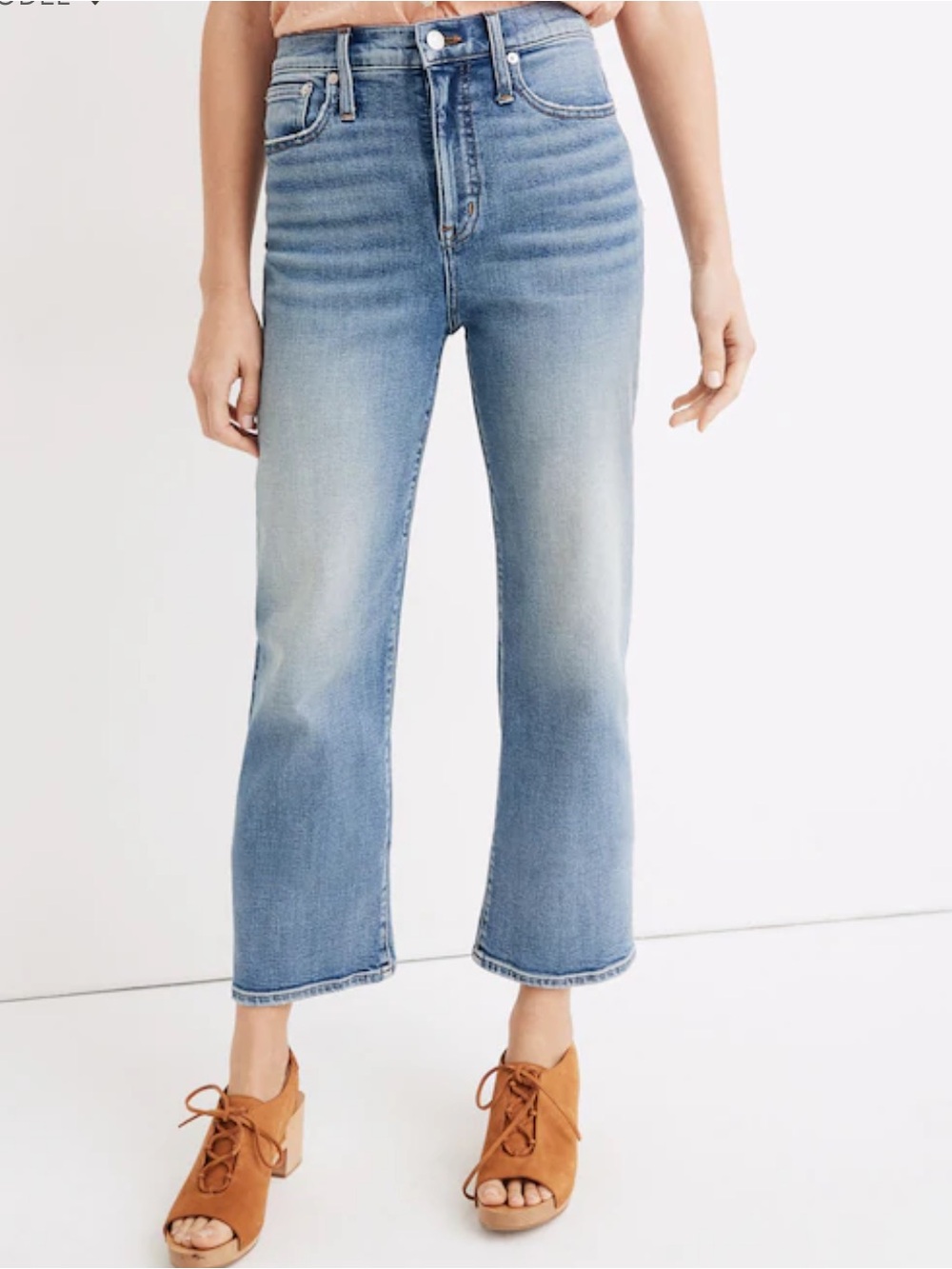Madewell Slim High-Rise Cropped Wide-Leg Jeans - size 25